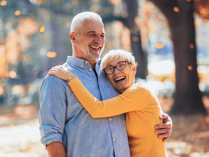 Older couple outside